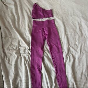 SET Active Magenta One-Shoulder Set